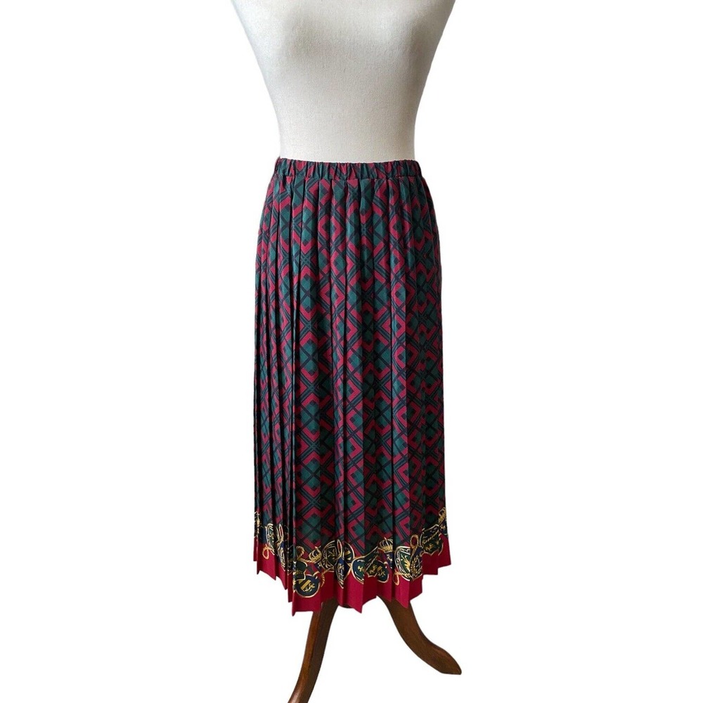 Elegant Geometric Maxi Skirt - Red and Black
